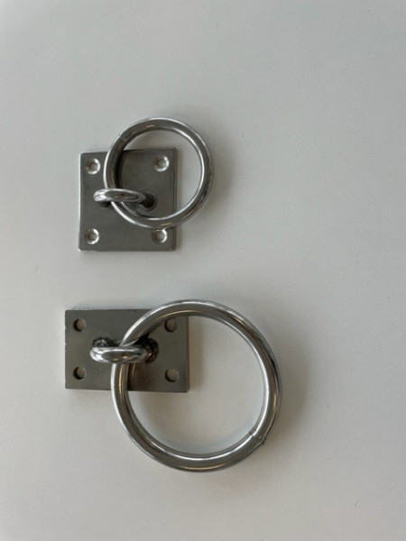 Mooring ring AISI 316 Stainless Steel - rectangular footplate