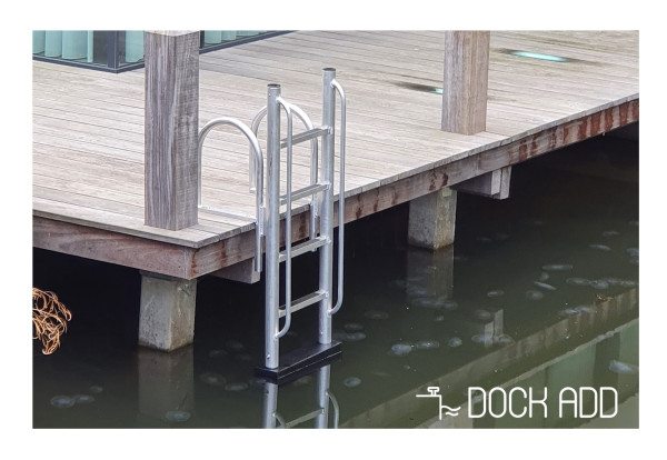 Zwemtrap aluminium, drijvend met 3, 4 of 5 treden - 3 steps