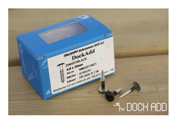 RVS schroeven Zwart per doos