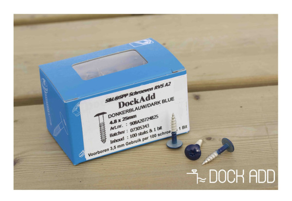 RVS schroeven Marineblauw per doos