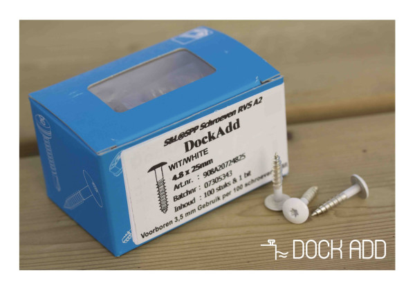 RVS schroeven Wit per doos