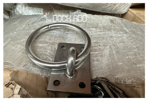 Mooring ring AISI 316 Stainless Steel - rectangular footplate