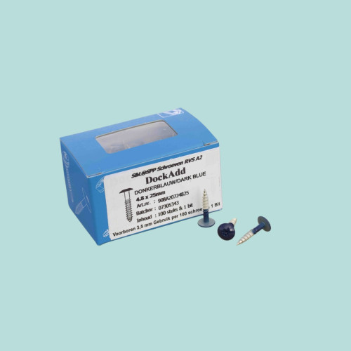 RVS schroeven Marineblauw per doos